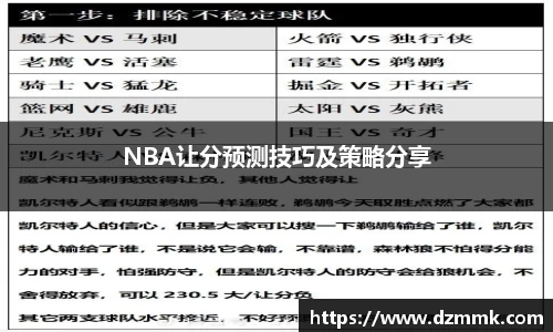NBA让分预测技巧及策略分享